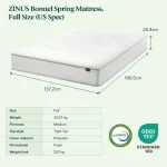 ZINUS Bonnel Spring Mattress 99.1cm W x 190.5cm L x 15.2cm H