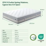 ZINUS Hybrid Spring Mattress - 152.4cm W x 203.2cm L x 30.5cm H