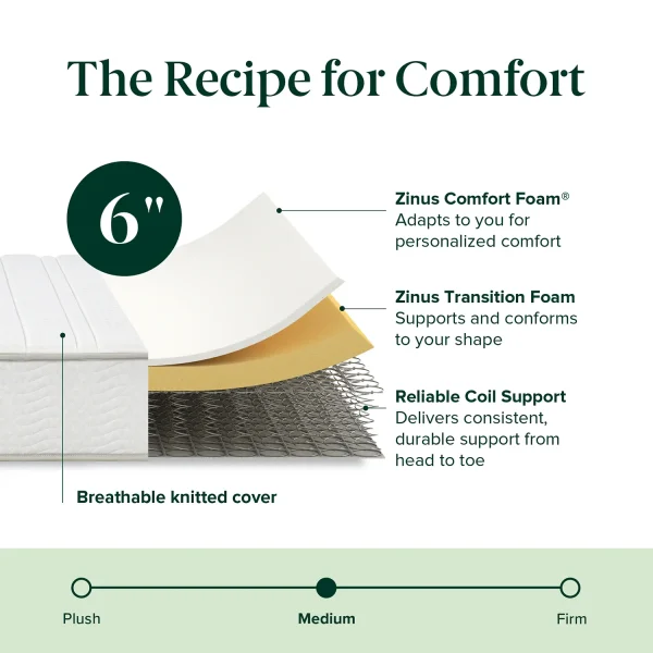 ZINUS Bonnel Spring Mattress 99.1cm W x 190.5cm L x 15.2cm H