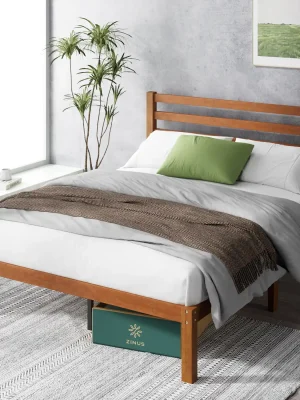 ZINUS Leah Bamboo Platform Bed Frame with Headboard - Queen Size