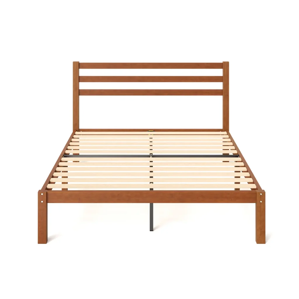 Leah Bamboo Platform Bed Frame with Headboard Queen Size