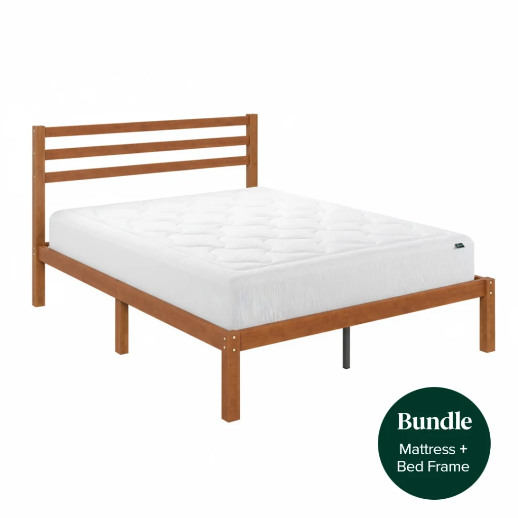 ZINUS 30cm Cloud Foam Mattress & Leah Bamboo Bed Frame