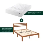 ZINUS 30cm Cloud Foam Mattress & Leah Bamboo Bed Frame
