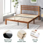 ZINUS 30cm Cloud Foam Mattress & Leah Bamboo Bed Frame