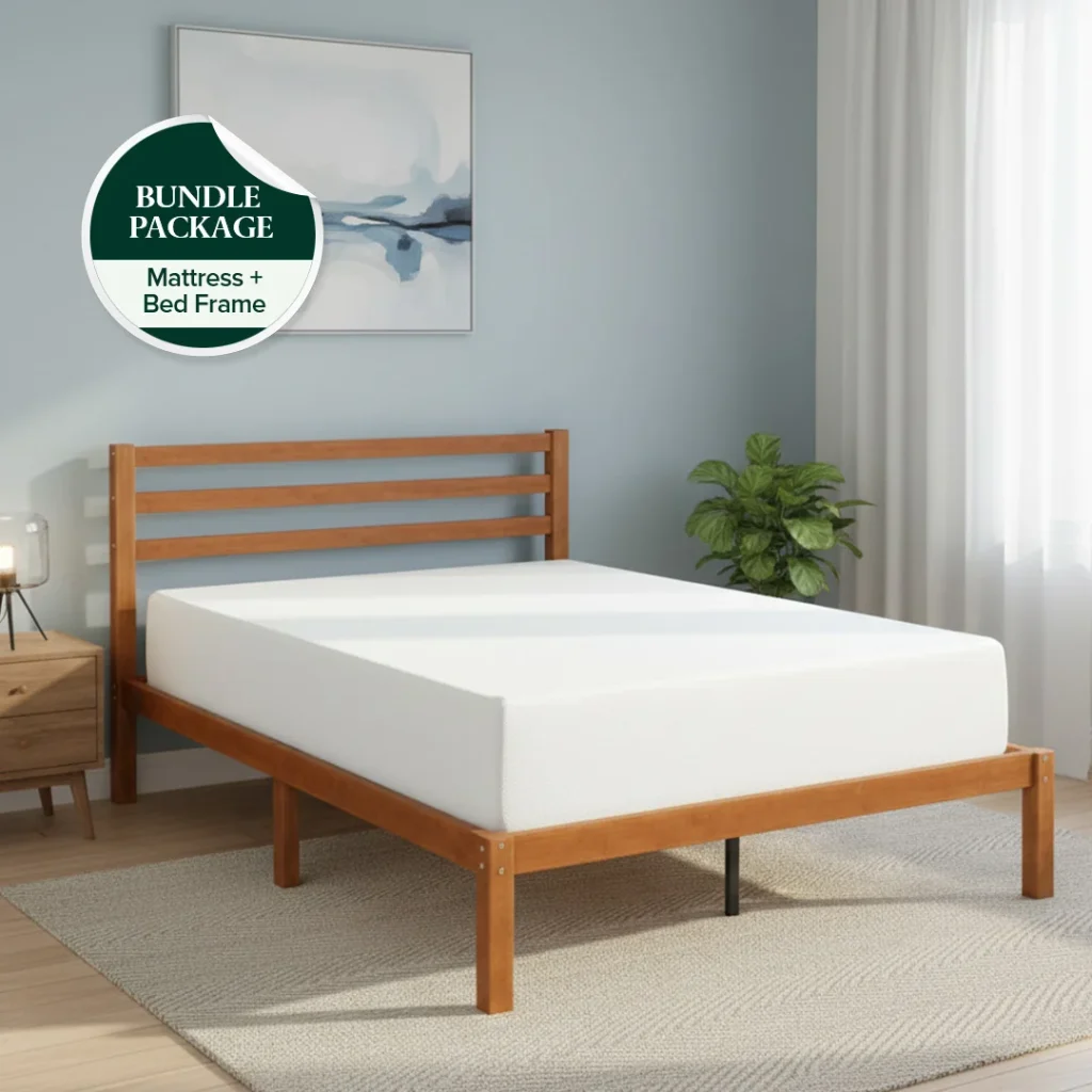 ZINUS 30cm Green Tea Foam Mattress & Leah Bamboo Bed Frame