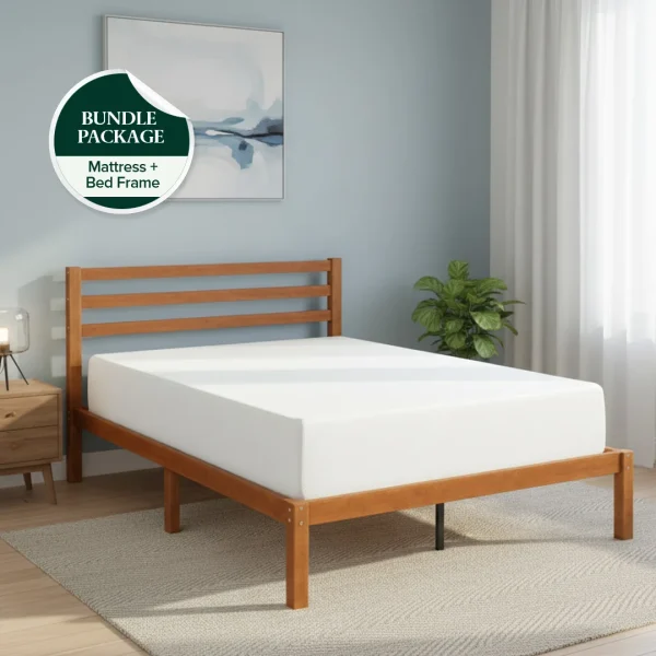 ZINUS 30cm Green Tea Foam Mattress & Leah Bamboo Bed Frame