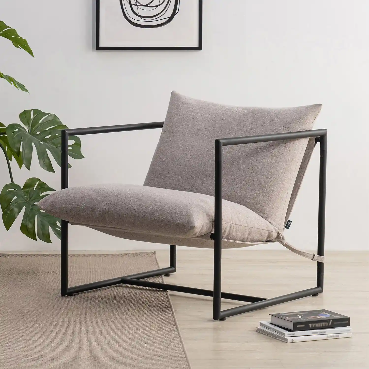 ZINUS Aidan Sling Accent Chair - Oatmeal