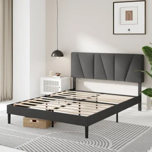 MAYA Upholstered Bed Frame with Headboard King Size
