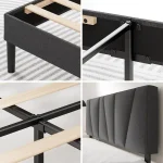 ZINUS Maya Upholstered Bed Frame with Headboard