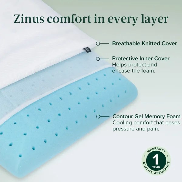 ZINUS Air Flow Gel Memory Foam Pillow